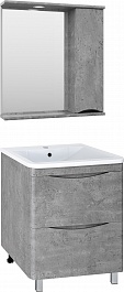 Misty Мебель для ванной Атлантик 70 R 2 ящика серый камень – фотография-1